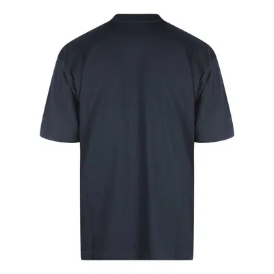 Balenciaga High-collar Black T-shirt With Logo Print In Blue