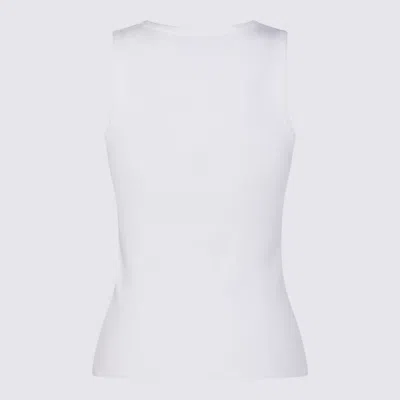 Balenciaga Ribbed Viscose Blend Tank Top In White