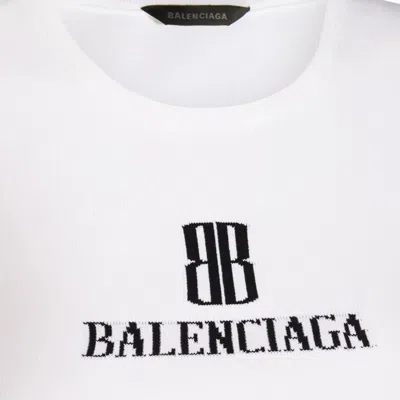 Balenciaga Ribbed Viscose Blend Tank Top In White