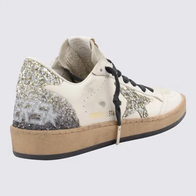Golden Goose Nappa Leather Sneakers With Silver Glitter Star Accents