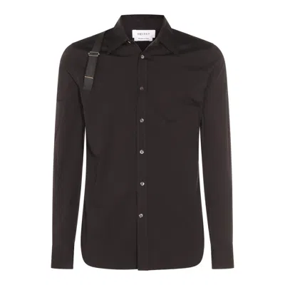 Alexander Mcqueen Buttoned Cuffs Long Sleeve Shirt Strap In Black