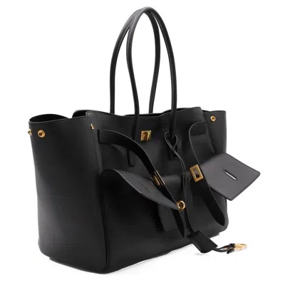Balenciaga Black Leather Carry All Bel Air Backpack