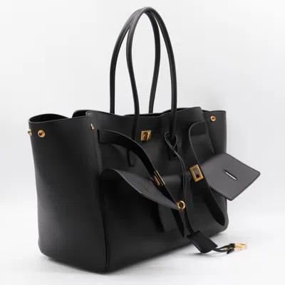 Balenciaga Black Leather Carry All Bel Air Backpack