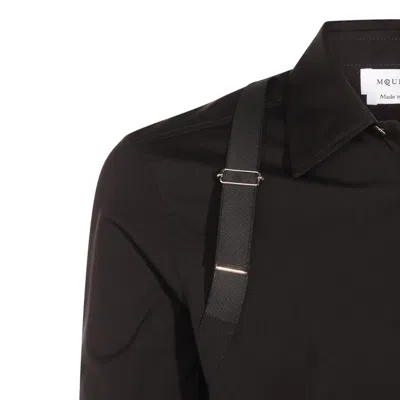 Alexander Mcqueen Buttoned Cuffs Long Sleeve Shirt Strap In Black