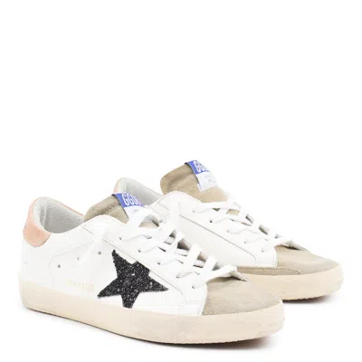 Golden Goose Superstar Leathere Upper Glitter Star Sneaker In Neutral