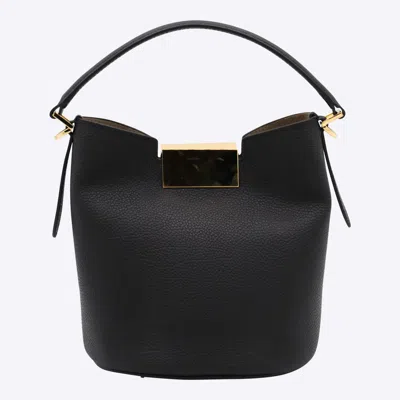 Marni Womens 00n99 Trunkeroo Bucket Leather Shoulder Bag In Black