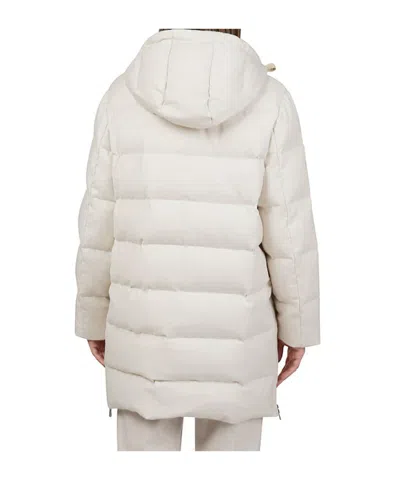 Eleventy Long Sleeve Cotton Coat In White
