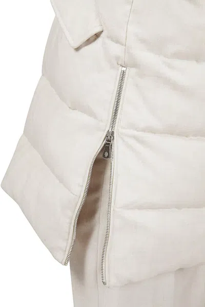 Eleventy Long Sleeve Cotton Coat In White