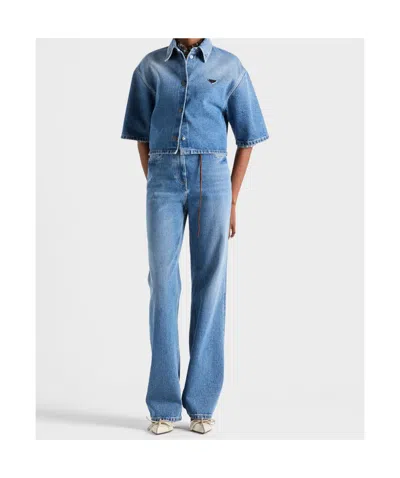 Prada Denim Shirt In Blue