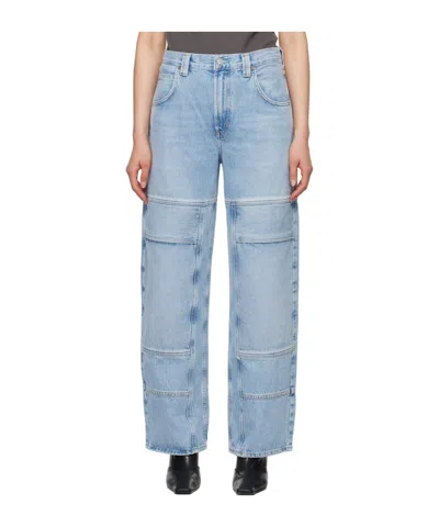 Agolde Tanis High-rise Wide-leg Jeans In Blue