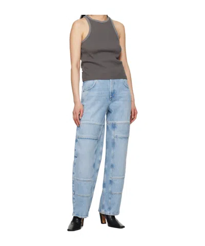 Agolde Tanis High-rise Wide-leg Jeans In Blue