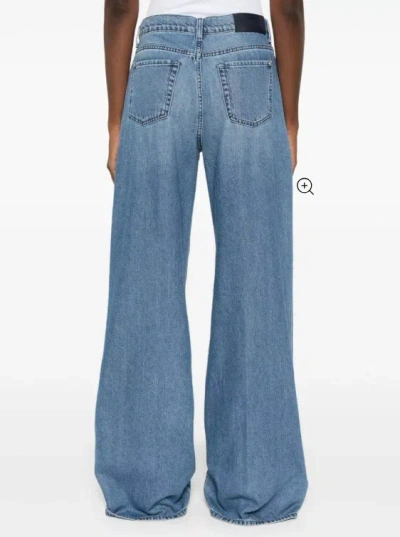7 For All Mankind Blue Lotta Wide-leg Denim Jeans In Blue