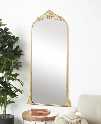 Rosemary Lane 48" Metal Scroll Tall Ornate Arched Baroque Room Floor Mirror