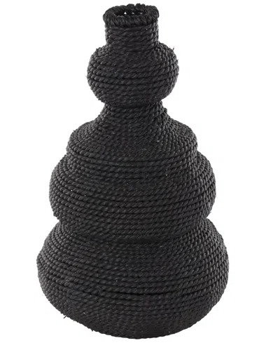 Rosemary Lane Seagrass 13.9" Woven Bubble Bohemian Vase