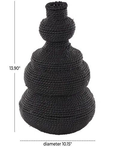 Rosemary Lane Seagrass 13.9" Woven Bubble Bohemian Vase