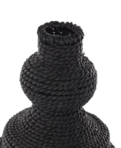 Rosemary Lane Seagrass 13.9" Woven Bubble Bohemian Vase