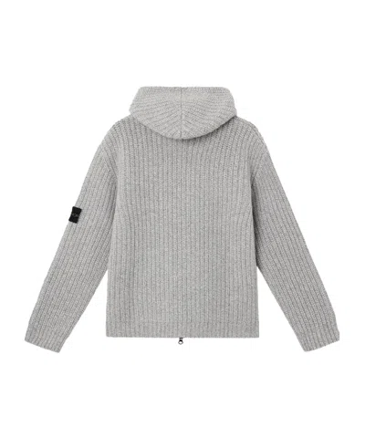 Stone Island Cotton Zip-up Hoodie In Gray
