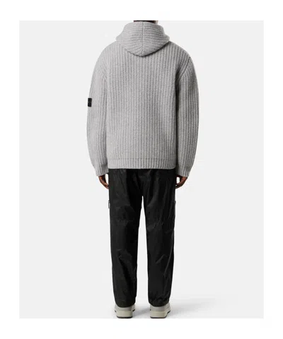 Stone Island Cotton Zip-up Hoodie In Gray
