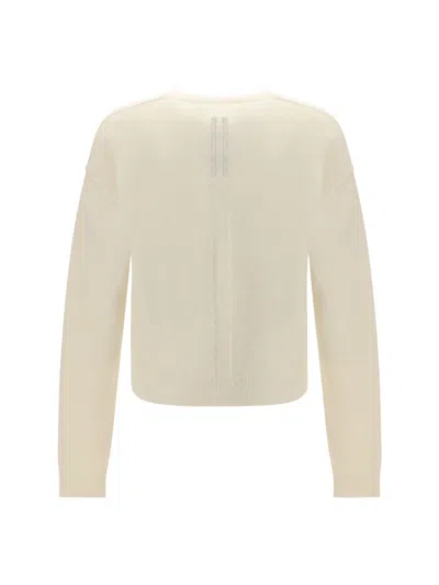 Rick Owens Relaxed Fit V-neck Sweater With Ribbed Accents