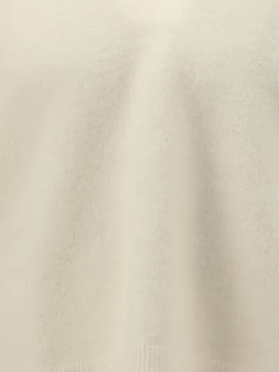 Rick Owens Relaxed Fit V-neck Sweater With Ribbed Accents