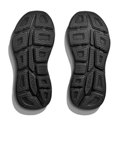 Hoka Bondi 9 Black Low Top Sneakers With Maxi Logo Lettering On The Side In Tech Fabric Unisex In Black