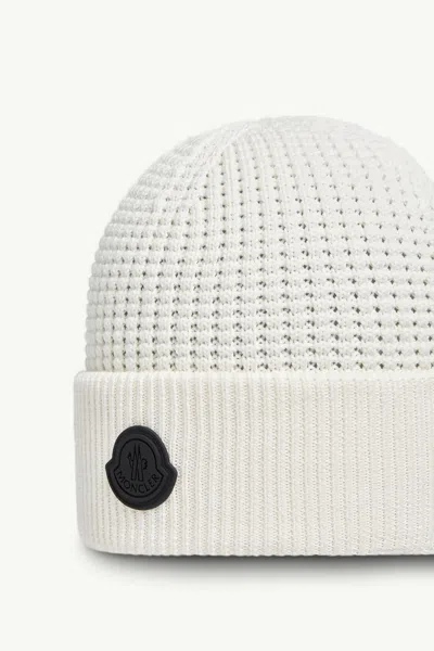 Moncler Logo-patch Waffle-knit Beanie