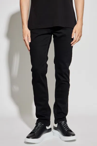 Versace Jeans Couture Logo Patch Skinny Jeans In Black
