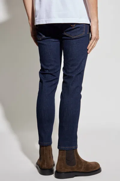 Versace Jeans Couture Logo Patch Skinny Jeans In Blue