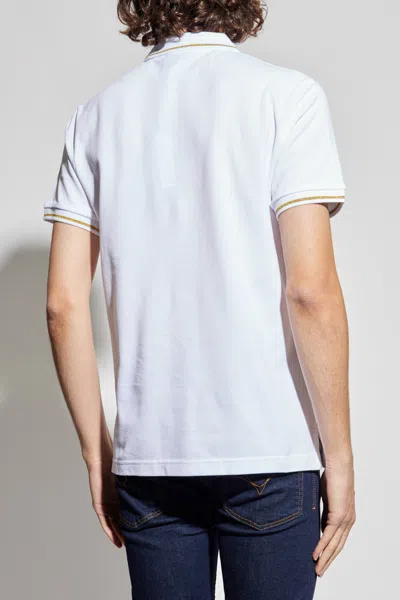Versace Jeans Couture Logo Embroidered Short-sleeved Polo Shirt In Blue