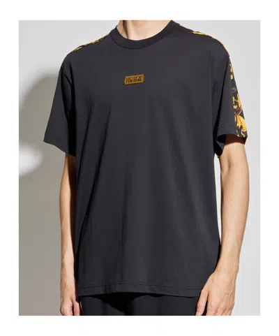 Versace Jeans Couture Barocco Printed Crewneck T-shirt In Black