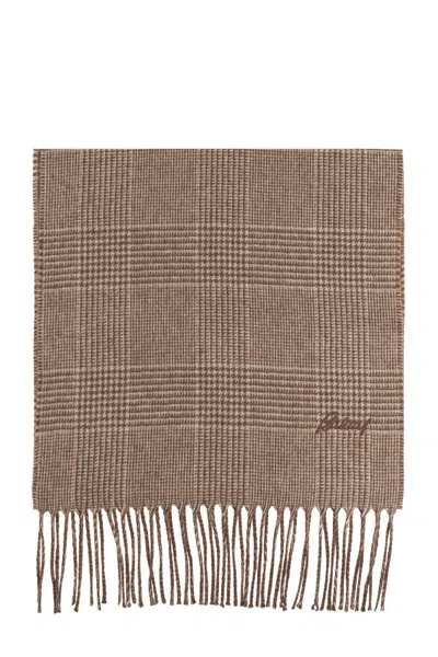 Brioni Plaid Fringe Scarf