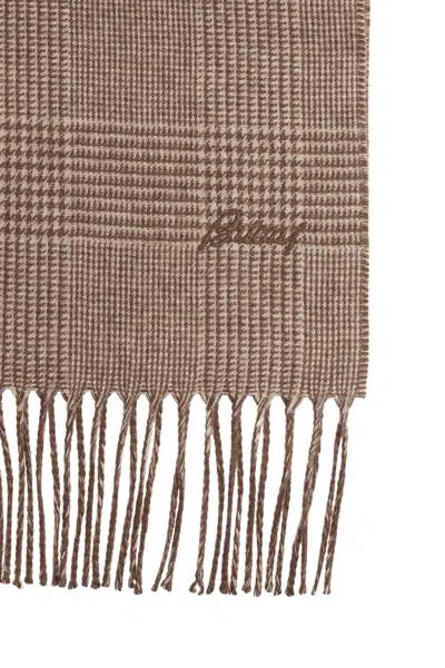 Brioni Plaid Fringe Scarf