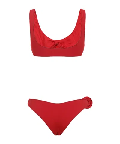 La Reveche Nuha Floral-applique Bikini
