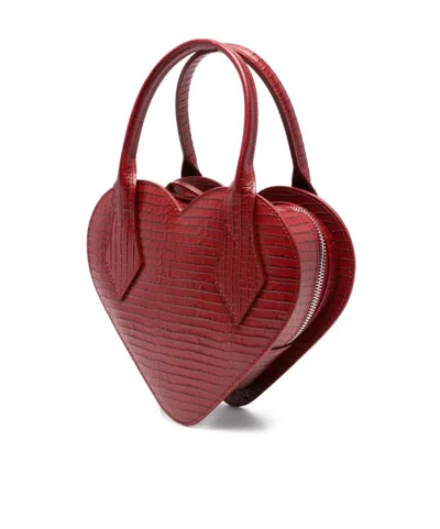 Vivienne Westwood Josephine Logo-embellished Croc-effect Leather Shoulder Bag