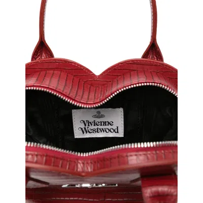 Vivienne Westwood Josephine Logo-embellished Croc-effect Leather Shoulder Bag