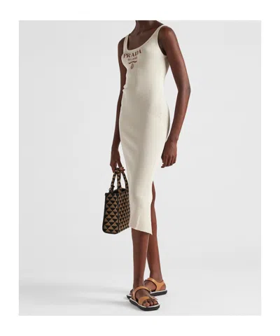 Prada Silk Dress In Nude
