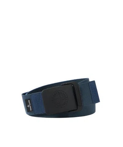 Stone Island Belt With Debossed Buckle And Leather Detail