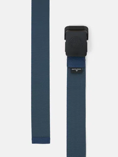 Stone Island Belt With Debossed Buckle And Leather Detail