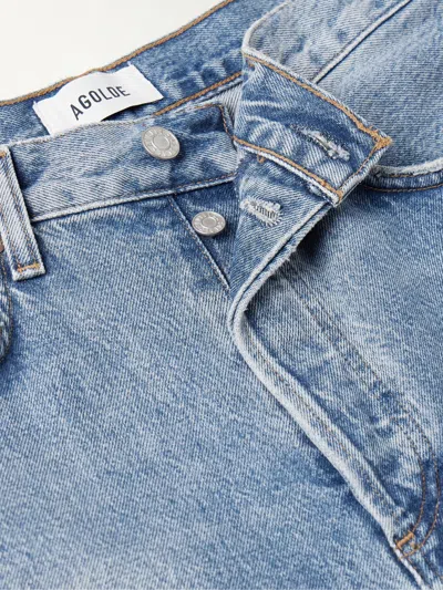 Agolde Low Slung Puddle Straight Leg Jeans In Blue