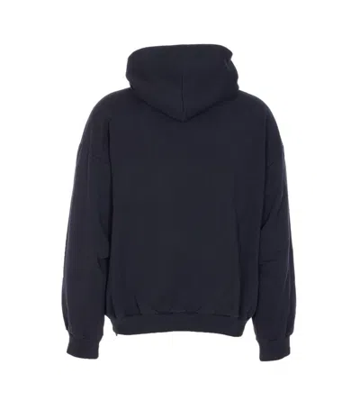 Balenciaga Black Hoodie With Fixed Hood And Logo Lettering On The Front In Cotton Man In Black