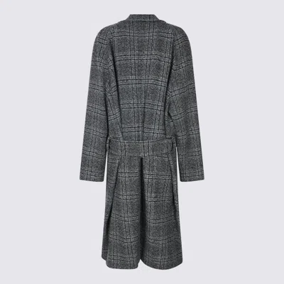 Balenciaga One Layer Checked Belted Coat