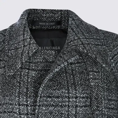 Balenciaga One Layer Checked Belted Coat