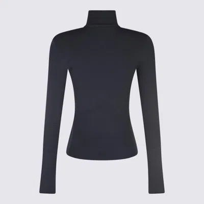 Balenciaga Viscose Nano Bb High Neck Sweater In Blue