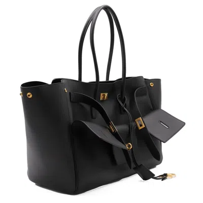 Balenciaga Black Leather Carry All Bel Air Backpack