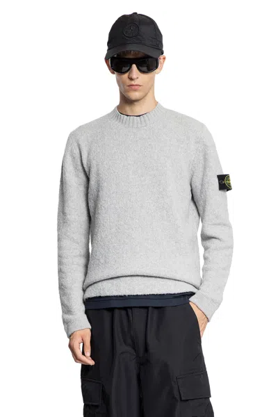 Stone Island 5100056 Lambswool Sweater In Gray