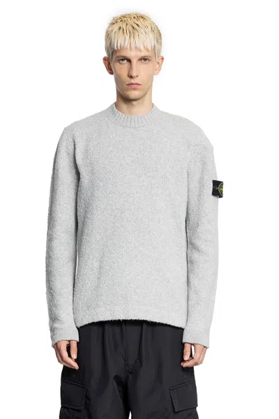 Stone Island 5100056 Lambswool Sweater In Gray