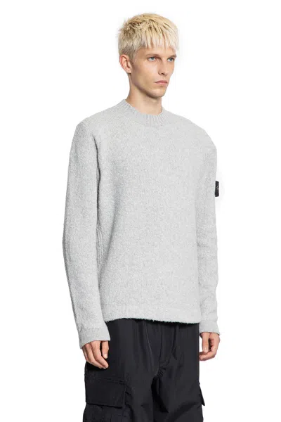 Stone Island 5100056 Lambswool Sweater In Gray