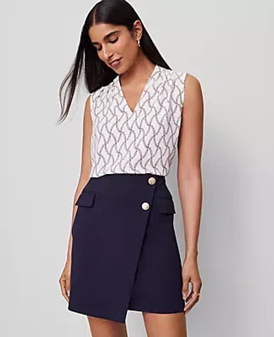 Ann Taylor Floral Mixed Media Top