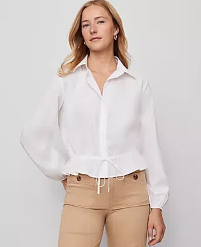 Ann Taylor Weekend Collection Tie Waist Popover Top