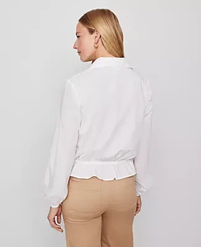 Ann Taylor Weekend Collection Tie Waist Popover Top